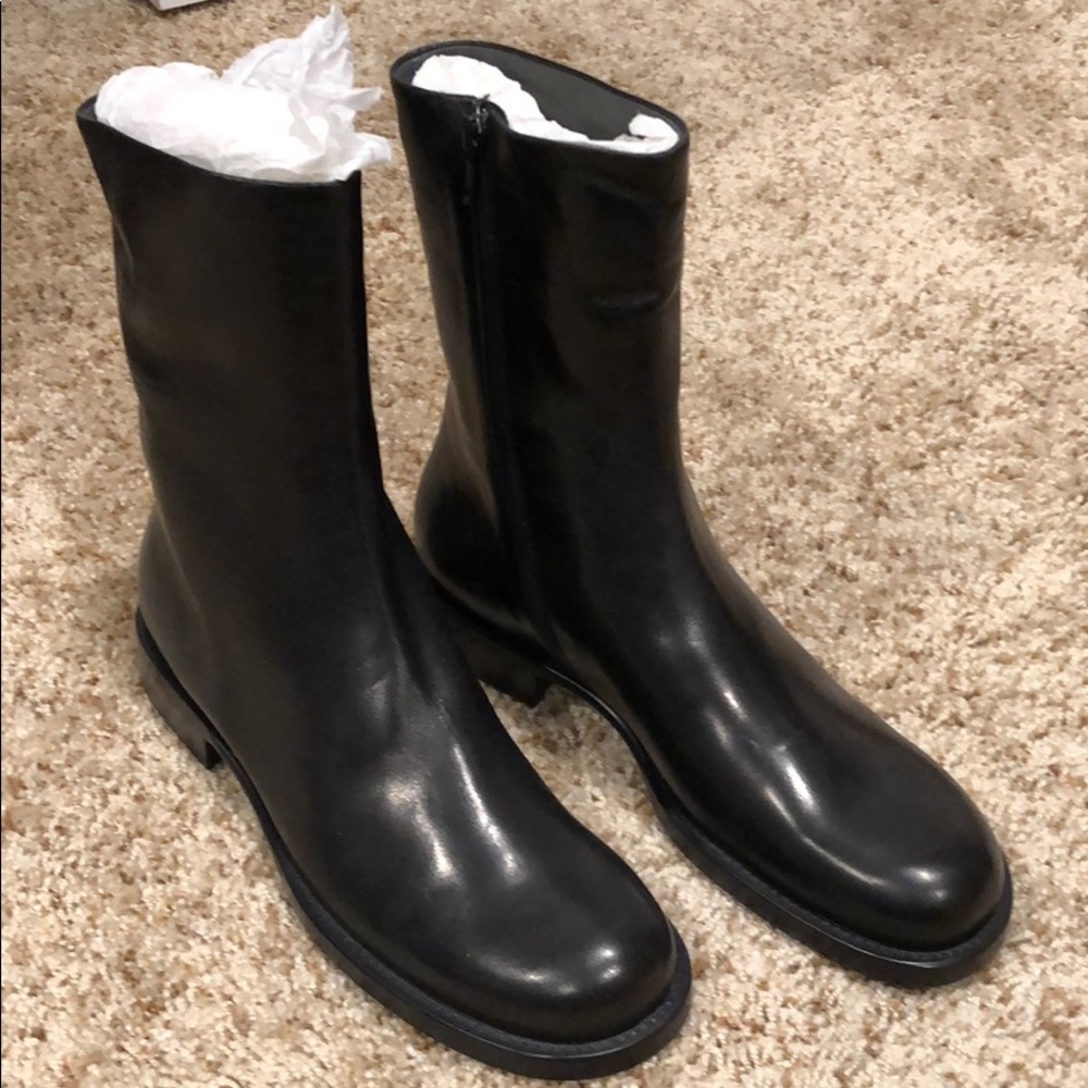 Jil Sander black leather boots size 38